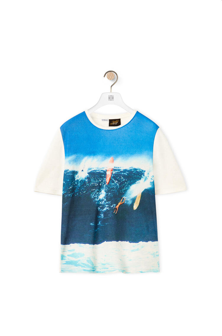 LOEWE Camiseta en algodón con estampado de surf Ecru/Marino pdp_rd