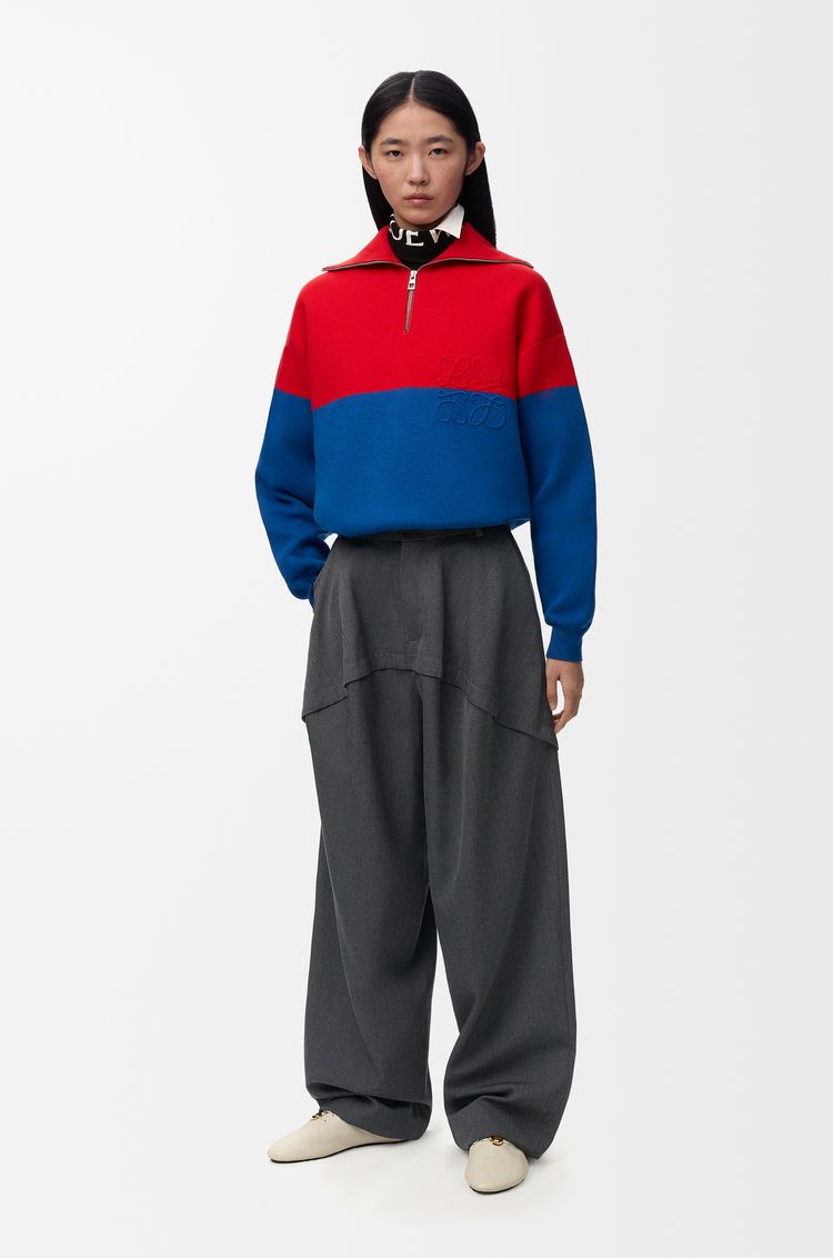 LOEWE Pantalon en laine Charbon Chiné