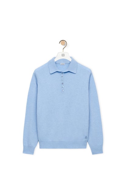 LOEWE Polo sweater in cashmere 淺藍色 plp_rd