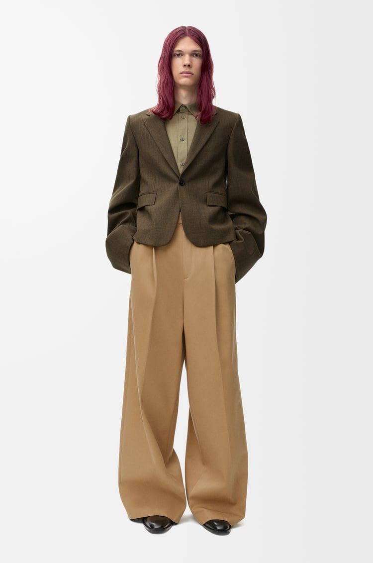 LOEWE 棉质褶裥长裤 米色