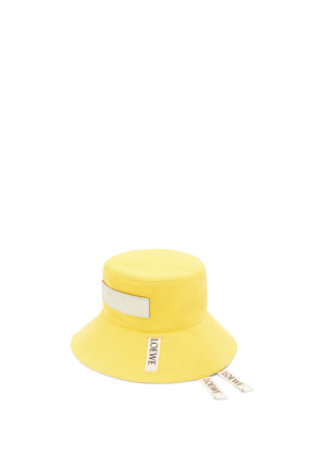 LOEWE Sombrero de pescador en lona y piel de ternera Amarillo plp_rd