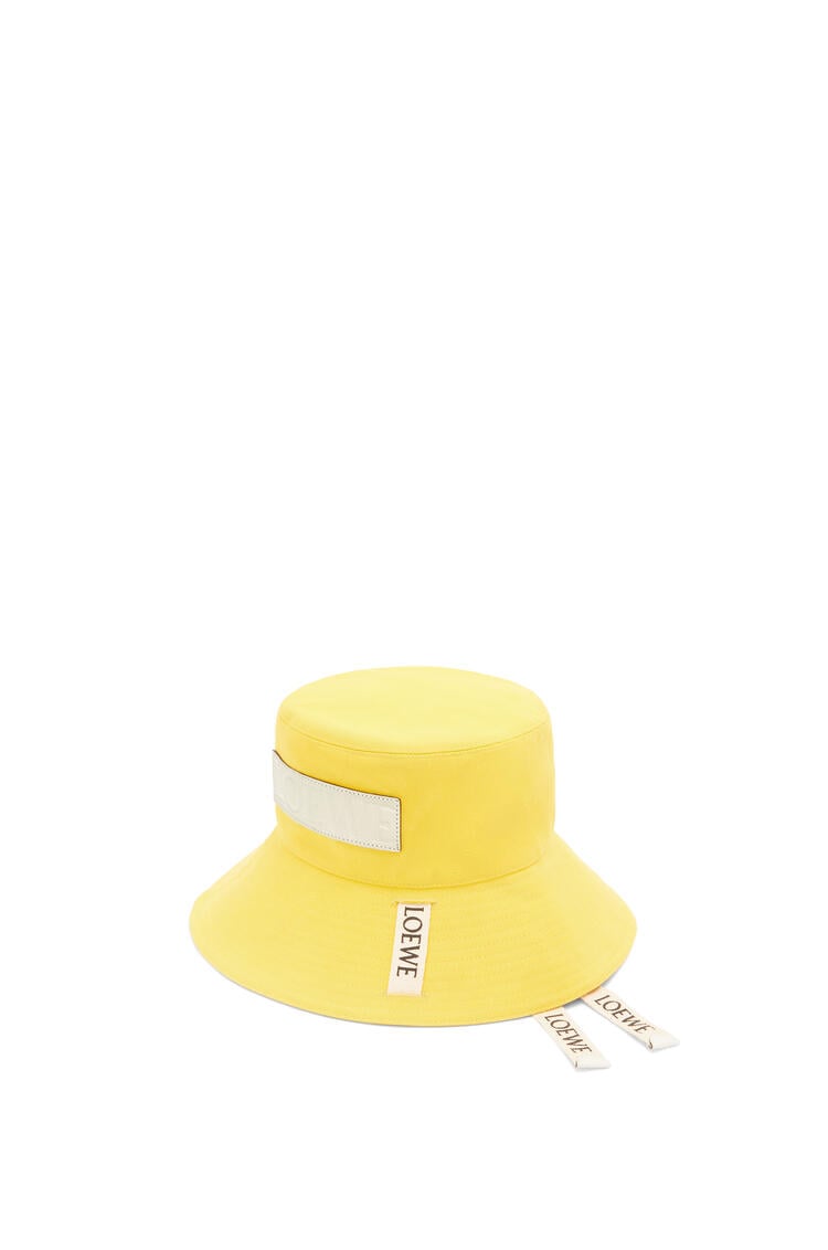 LOEWE Sombrero de pescador en lona y piel de ternera Amarillo pdp_rd