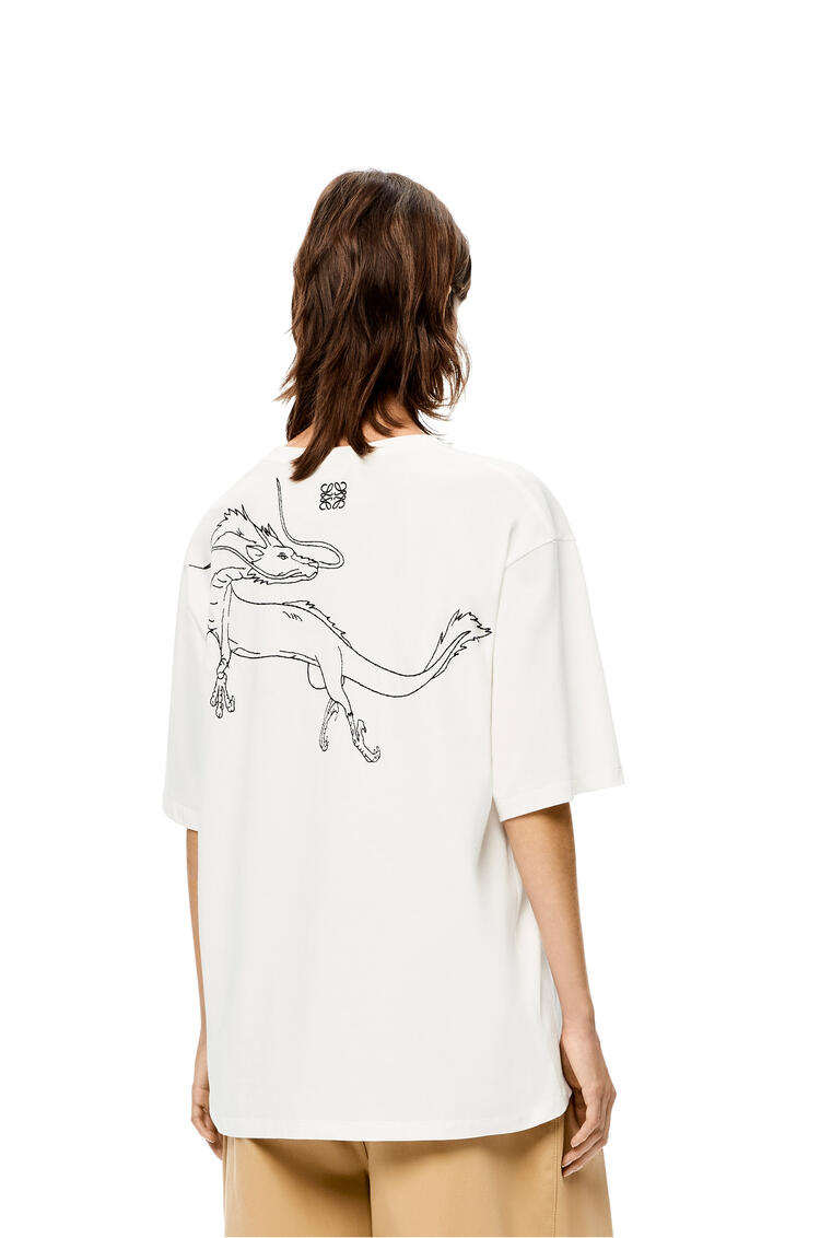 LOEWE Camiseta Chihiro en algodón con bordado Blanco/Negro pdp_rd