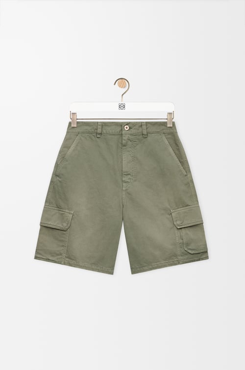 LOEWE Cargo shorts in cotton Sage