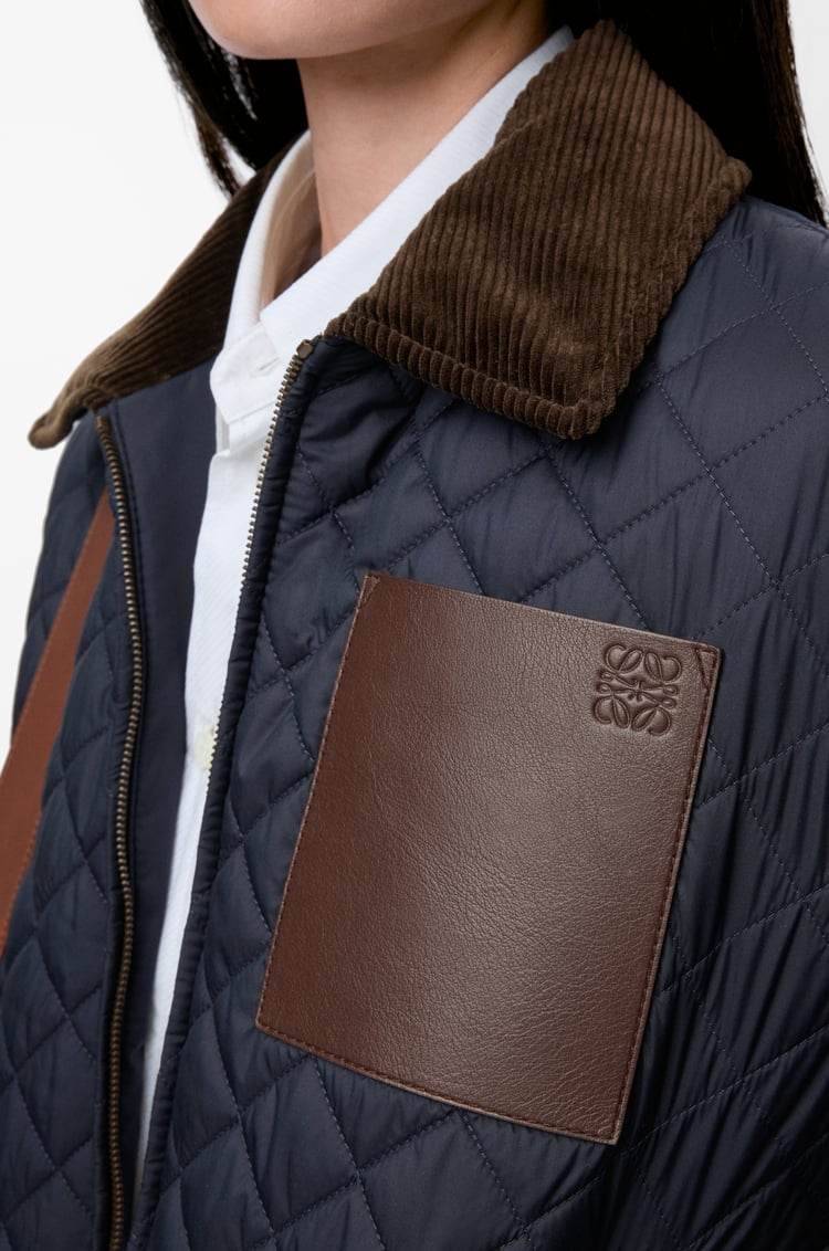 LOEWE Chaqueta corta en tejido técnico Azul Marino Oscuro