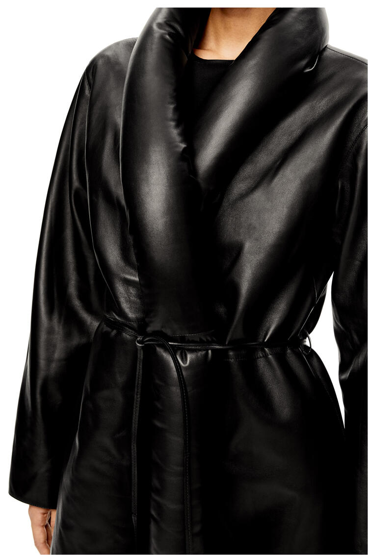 LOEWE Belted coat in nappa Black/Black pdp_rd