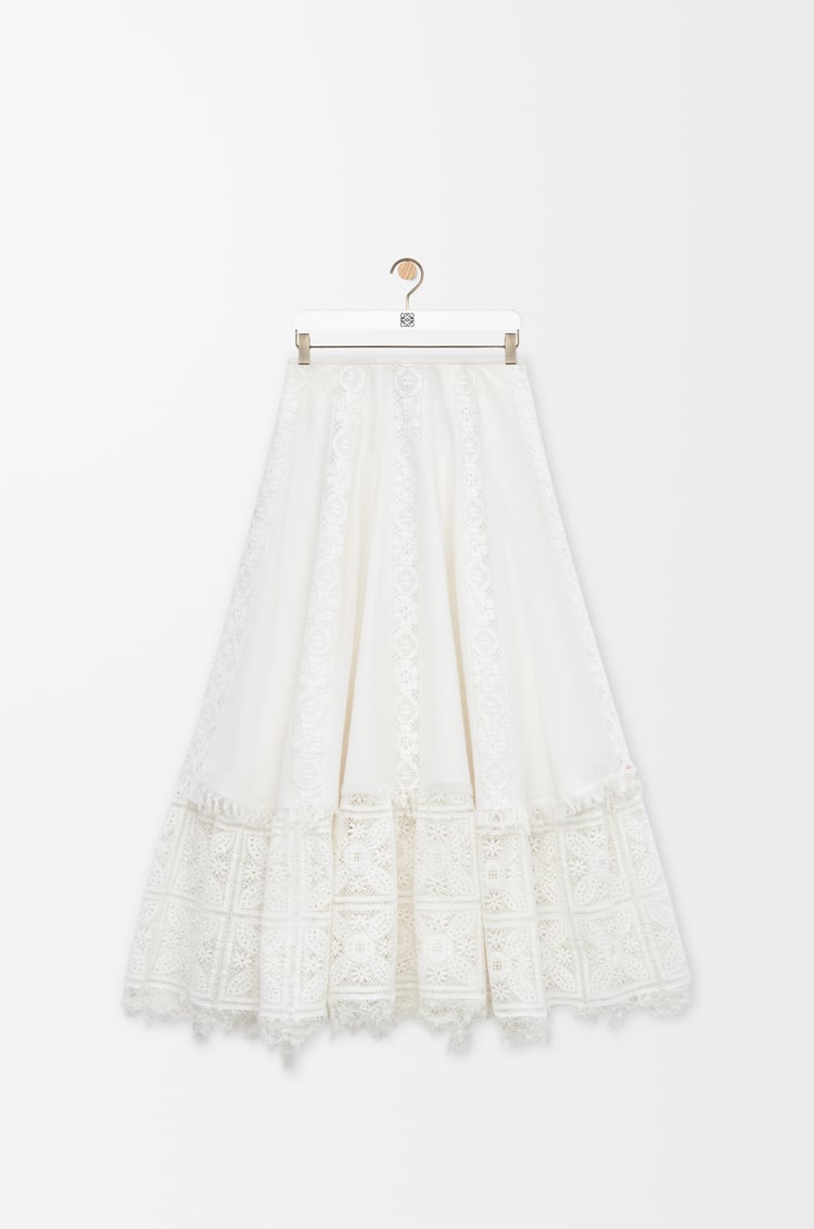 LOEWE Skirt in cotton and silk White