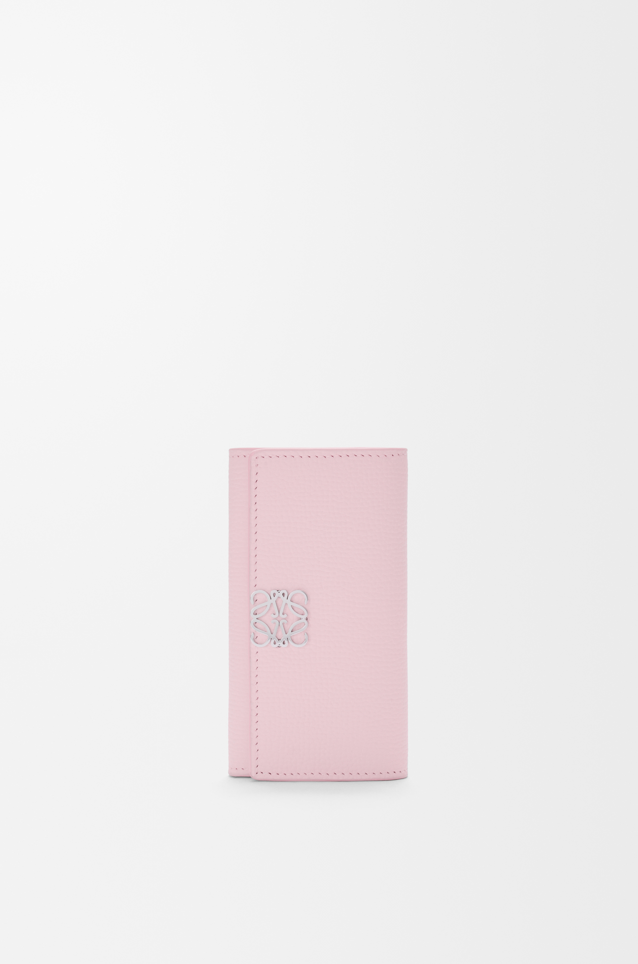 LOEWE Anagram key case in pebble grained calfskin Blossom