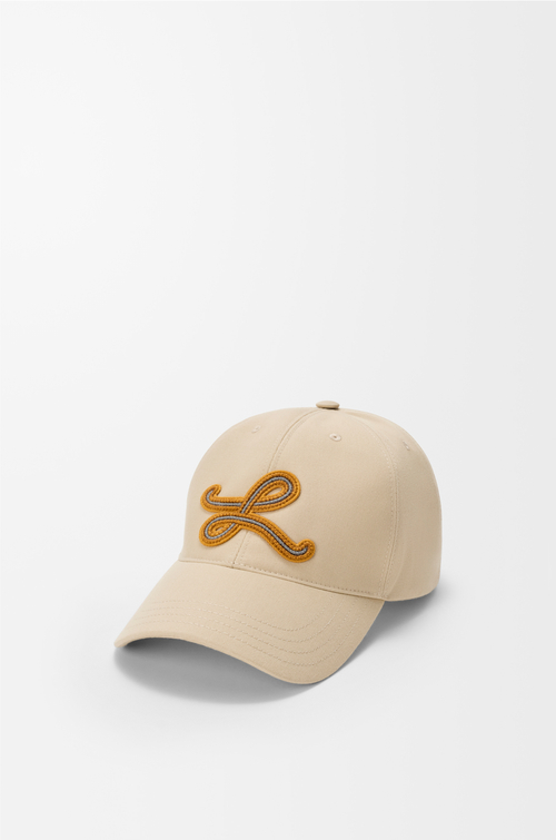 LOEWE L patch cap in cotton Beige