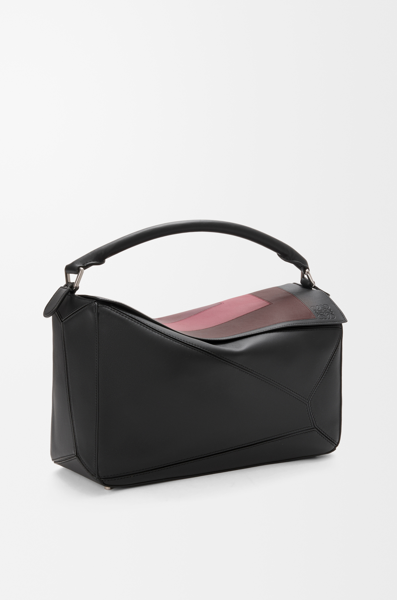 LOEWE 라지 퍼즐 백 - 나파 카프스킨 Black/Burgundy