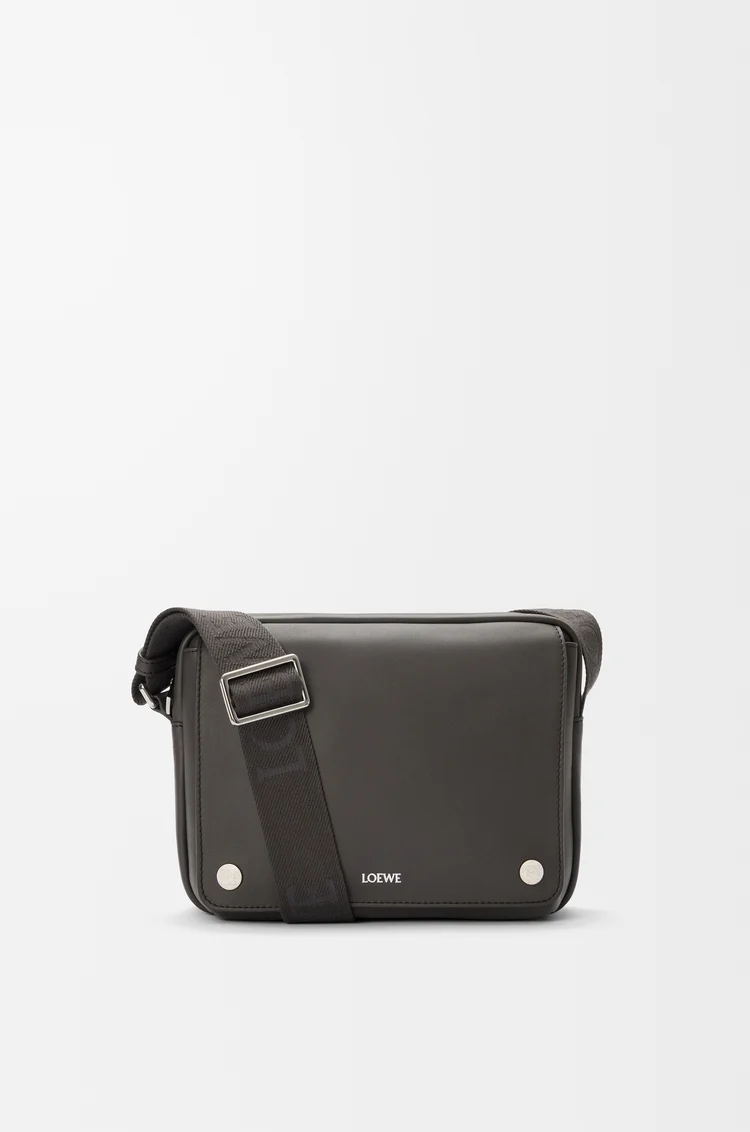 LOEWE Medium Pebble messenger bag in smooth calfskin Dark Grey