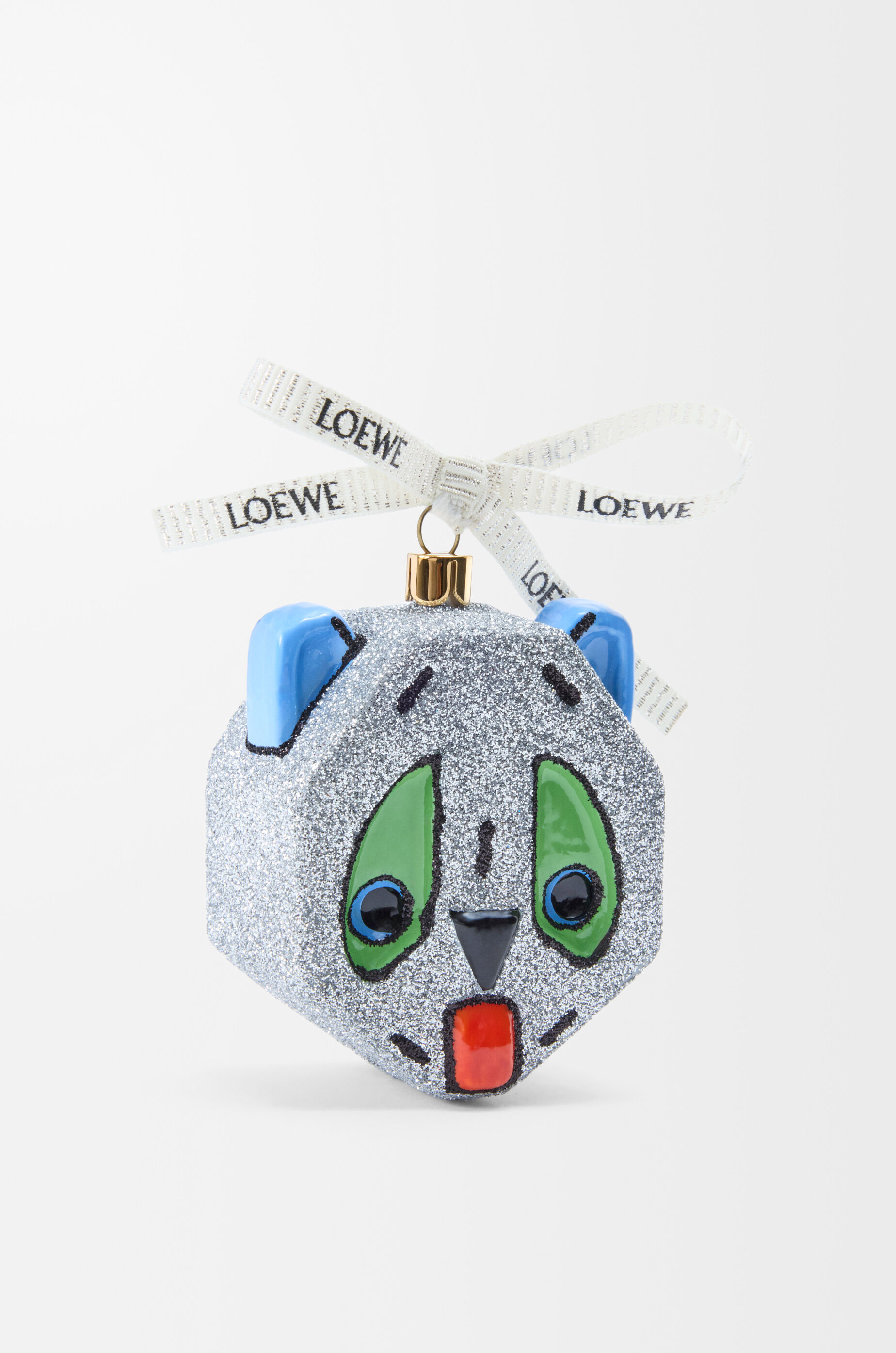 Futurist Cat bauble in blown glass White - LOEWE International