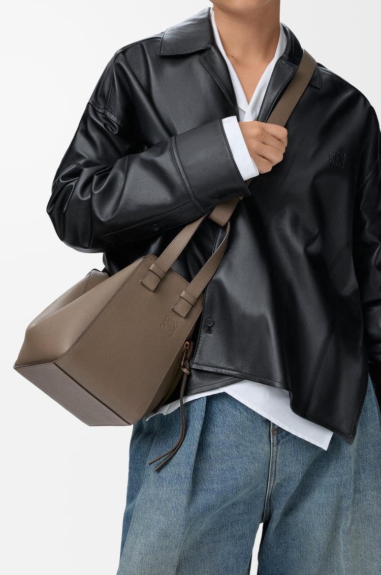 LOEWE Compact Hammock bag in soft grained calfskin Taupe