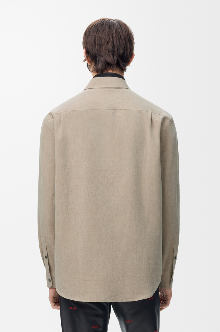 LOEWE Shirt in wool and cotton Beige
