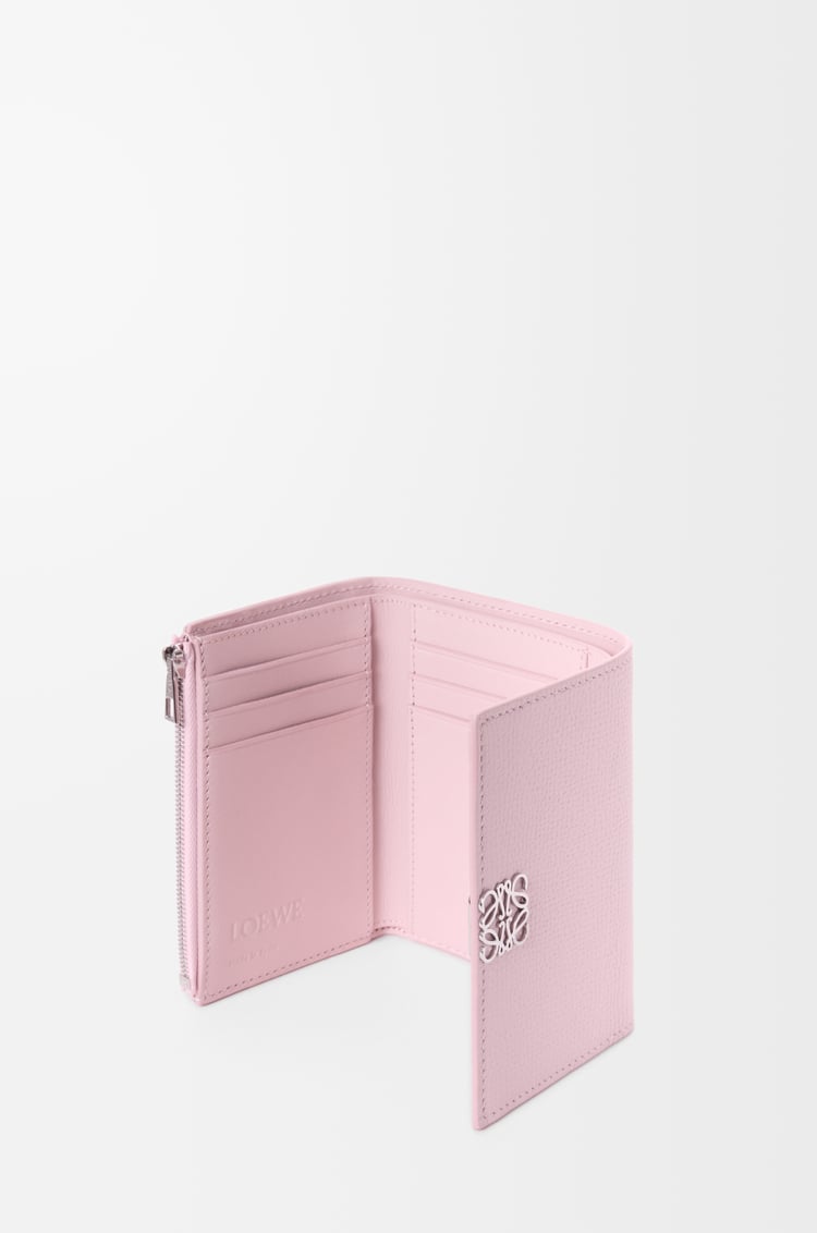 LOEWE Anagram small vertical wallet in pebble grained calfskin Blossom