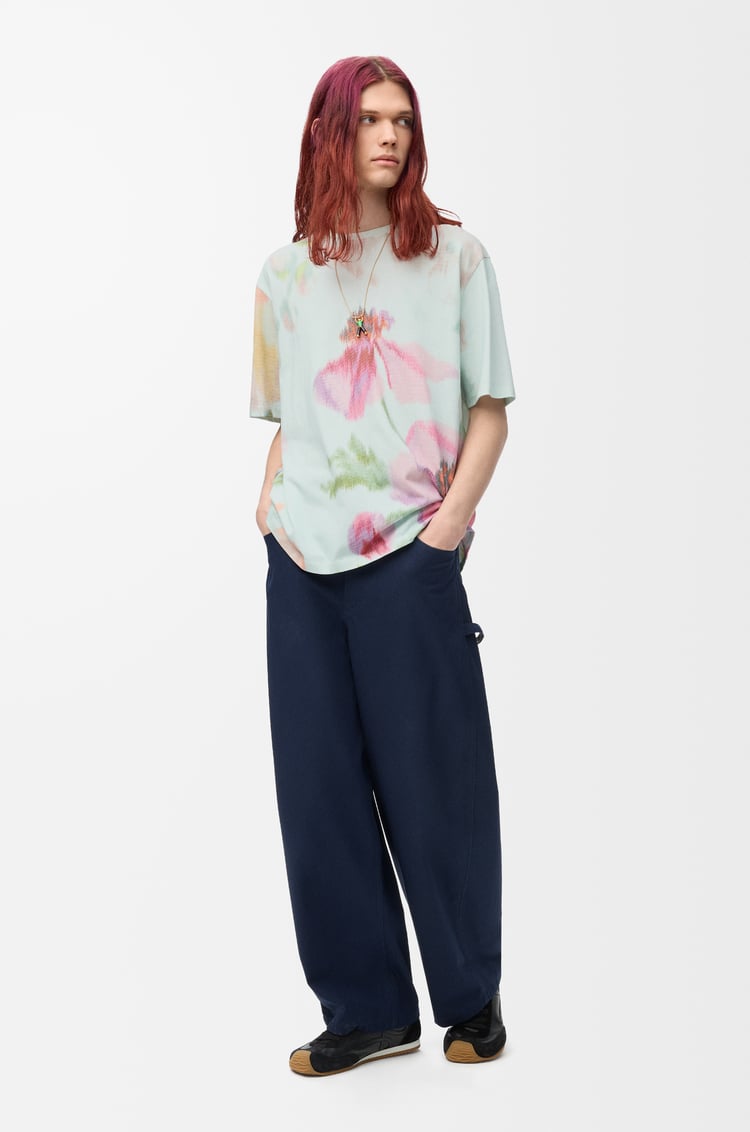 LOEWE 棉質寬鬆版型 T 恤 Light Blue/Multicolor