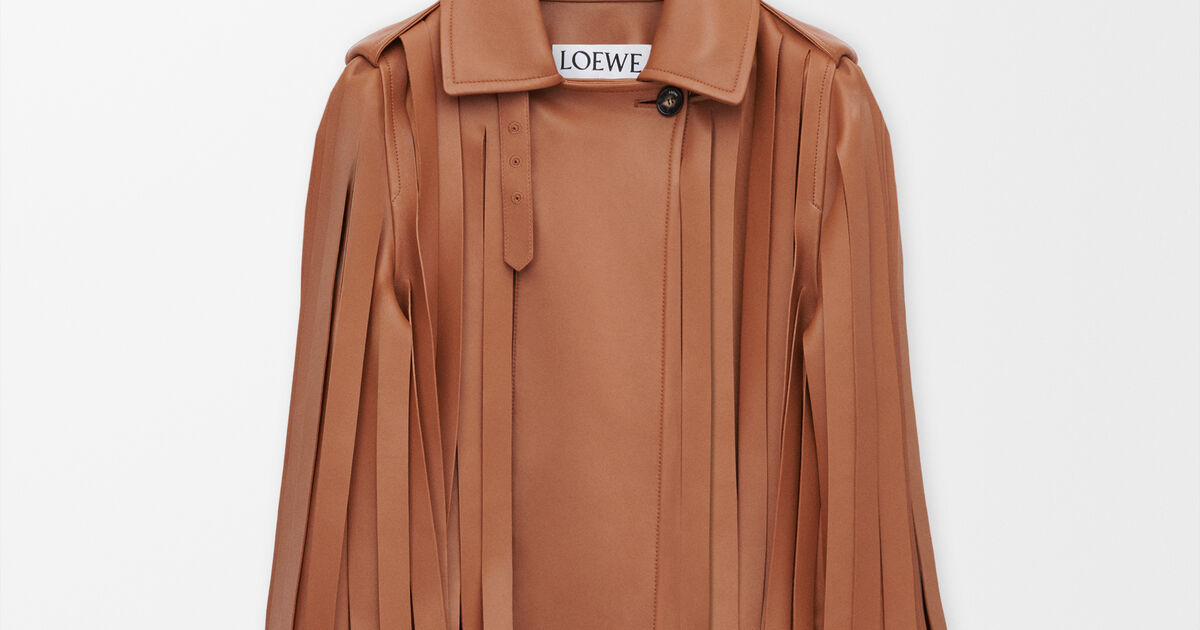 Jacke aus Nappa-Lammleder Braun - LOEWE