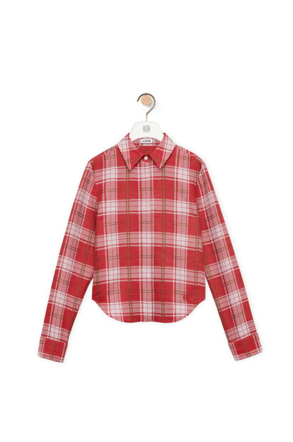 LOEWE Camisa en algodón y seda Rojo/Blanco