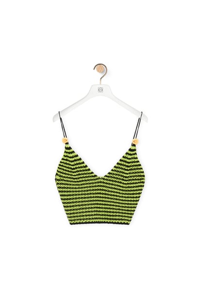 LOEWE Strappy top in cotton blend Black/Fluo Green plp_rd