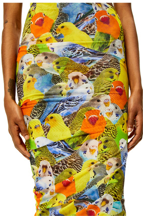 LOEWE Parrots skirt in mesh Orange/Blue/Yellow plp_rd