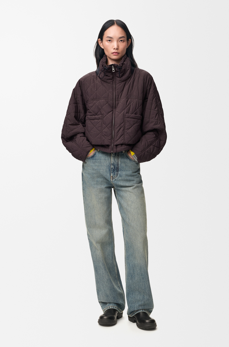 LOEWE Padded jacket in technical shell Brown