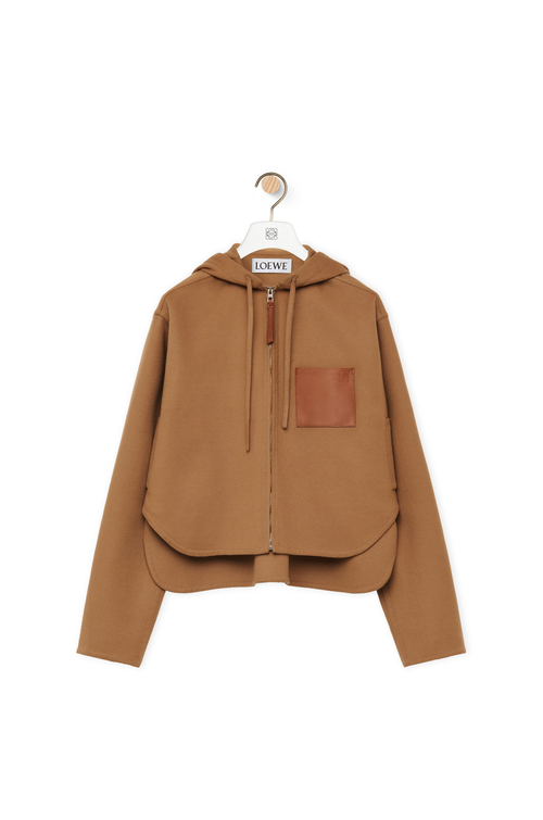 フーデッド ジャケット（ウール&カシミヤ） キャメル - LOEWE