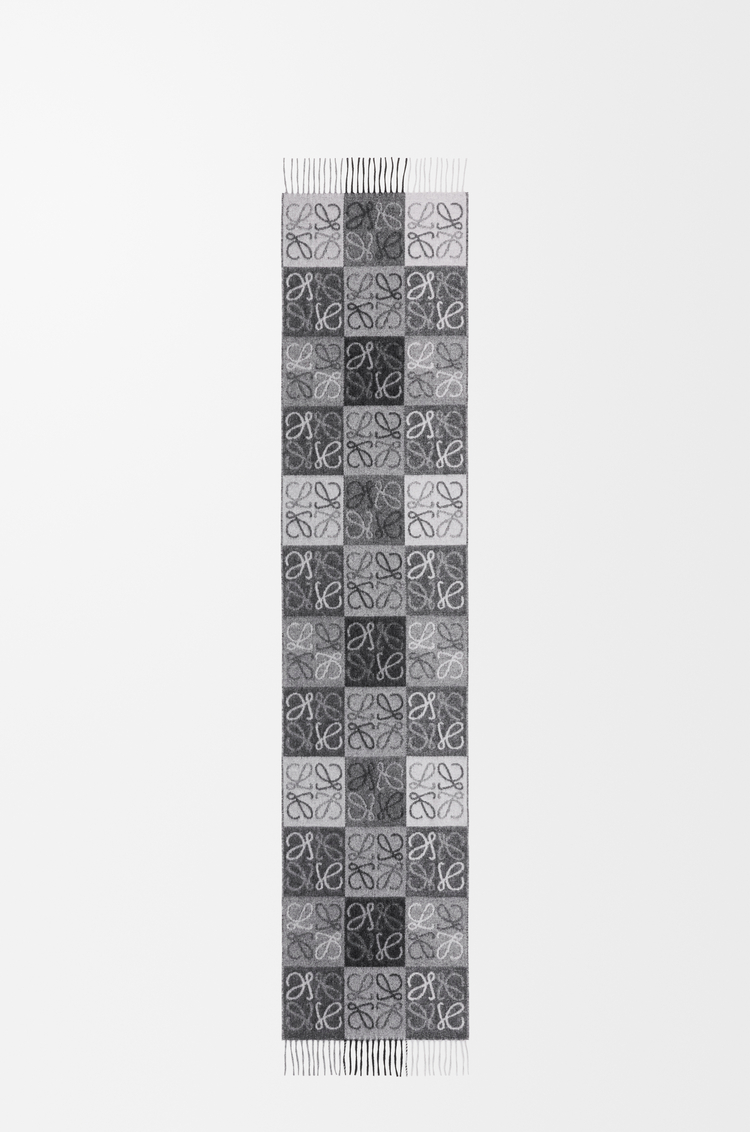 LOEWE Scarf in wool and cashmere Black/White