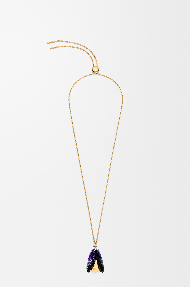 LOEWE 银质和珠饰贝壳项链 金色/黑色