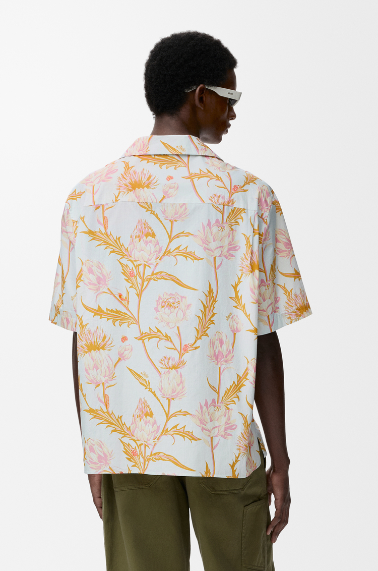 LOEWE Camisa de manga corta en algodón Azul Claro/Multicolor