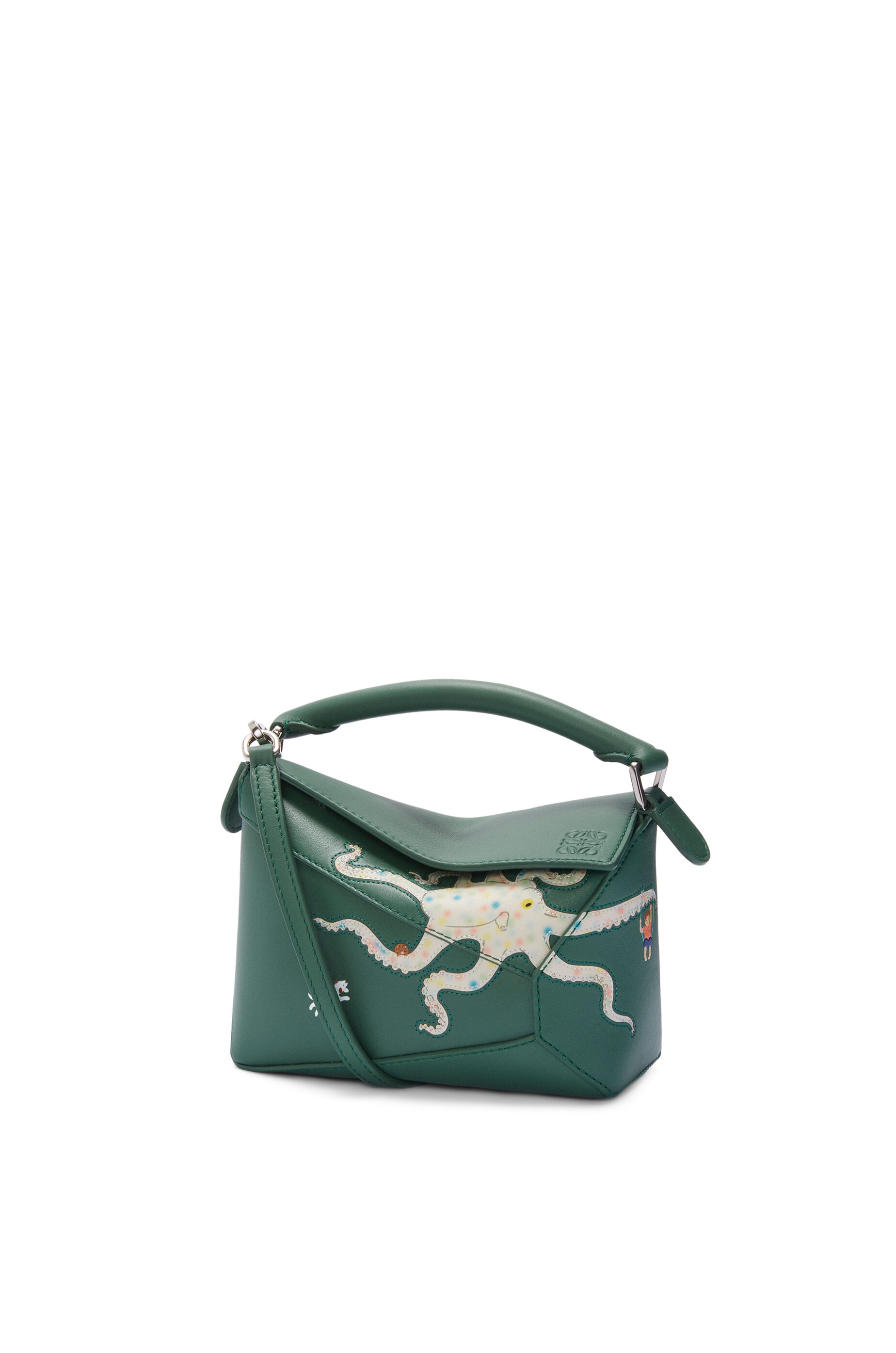 Octopus mini Puzzle bag in nappa calfskin Vetiver LOEWE