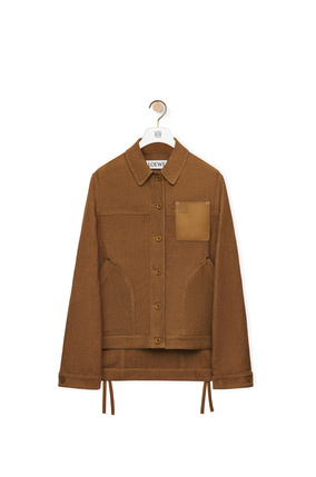 LOEWE Workwear jacket in linen blend Chestnut