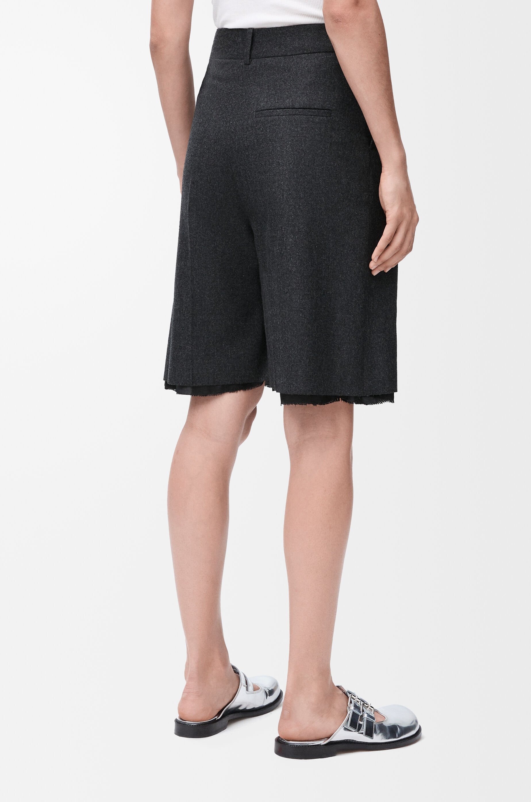 LOEWE｜SHORTS (Anagram shorts in wool and cashmere (S359 Anagram shorts in wool and cashmere Grey - LOEWE