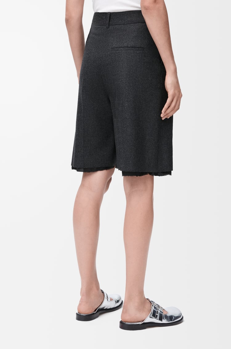 LOEWE Anagram shorts in wool and cashmere Charcoal Melange