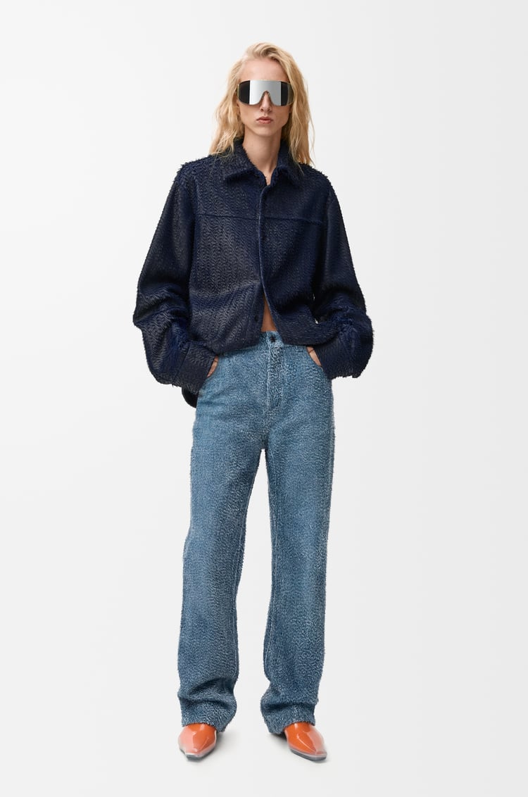 LOEWE Overshirt in nappa lambskin Dark Blue