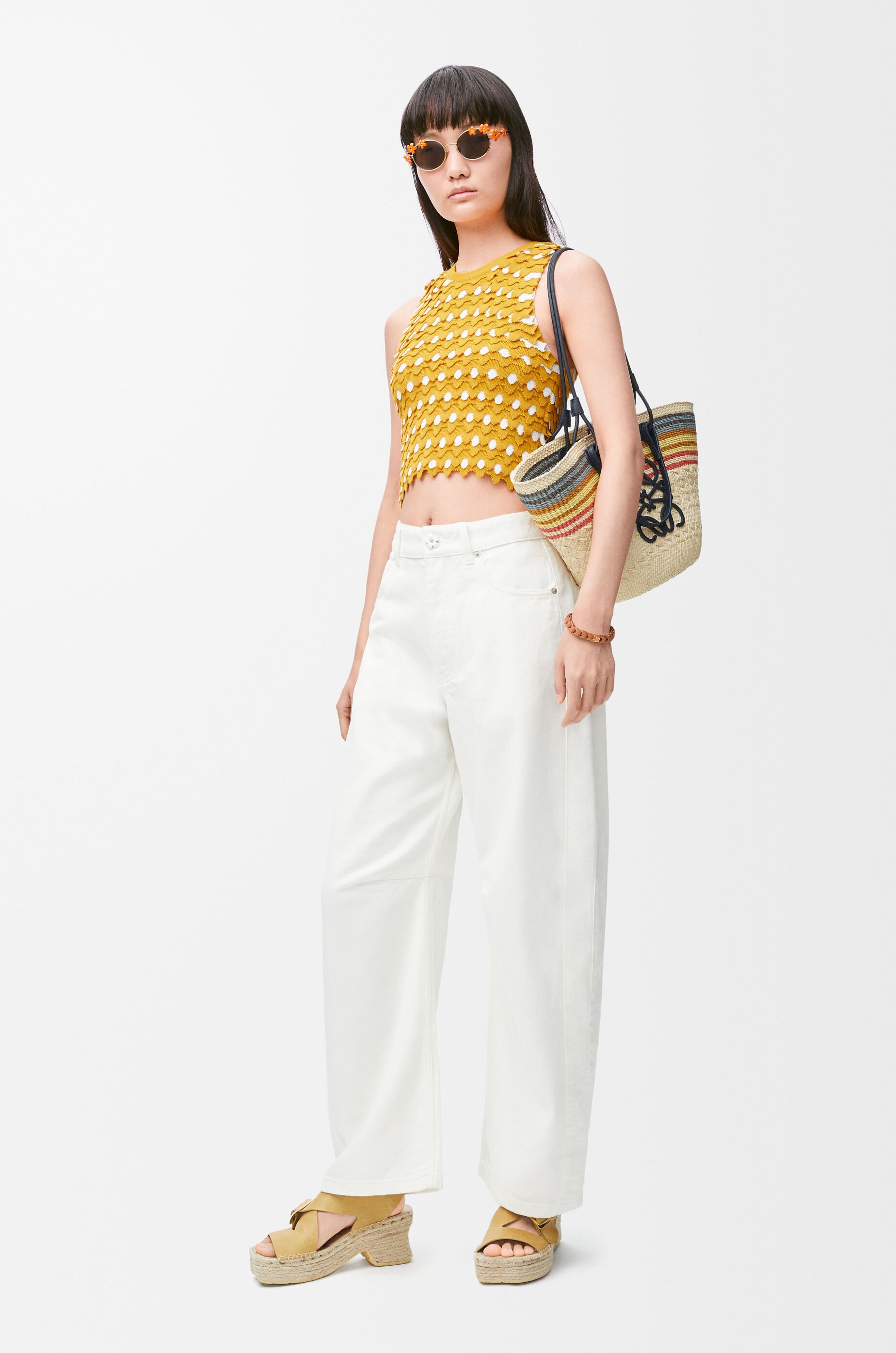 Top in viscose and cotton Yellow - LOEWE