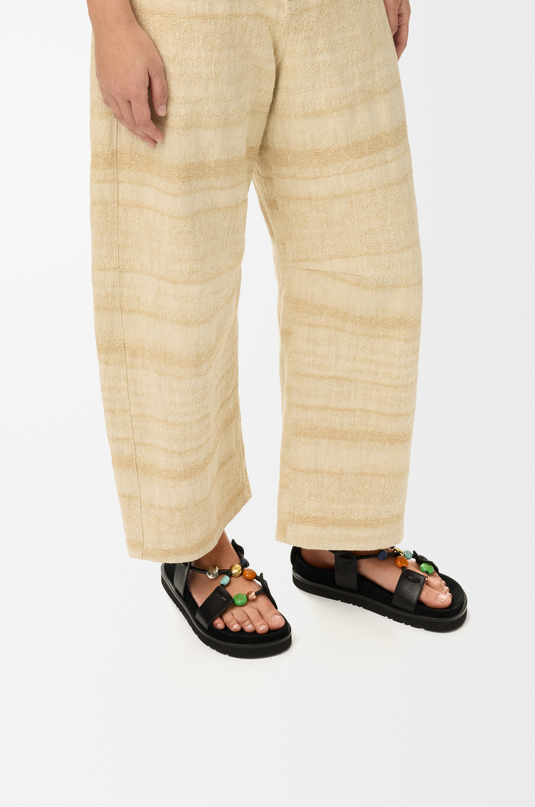 LOEWE 纳帕羊皮革 Pebble Beads fussbett 凉鞋 黑色