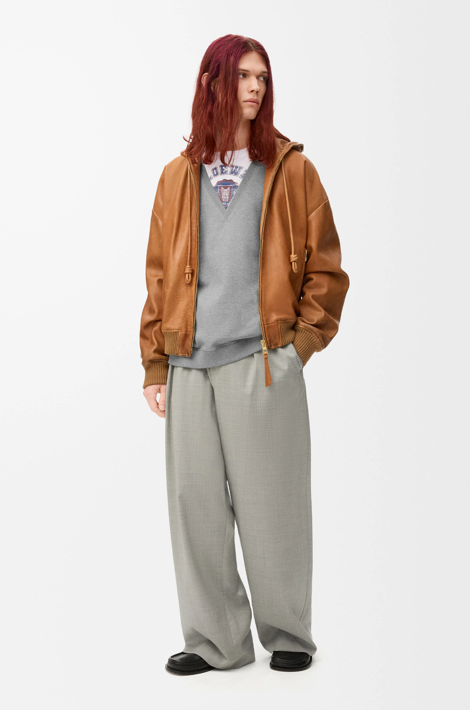 【ロエベ】LOEWE コットンスウェットシャツ スウェットシャツ（コットン） グレー - LOEWE