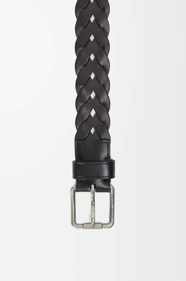 LOEWE ローラーカーブ ウーブンベルト（ベジタブルタンニンカーフ） ブラック/ヴィンテージパラジウム