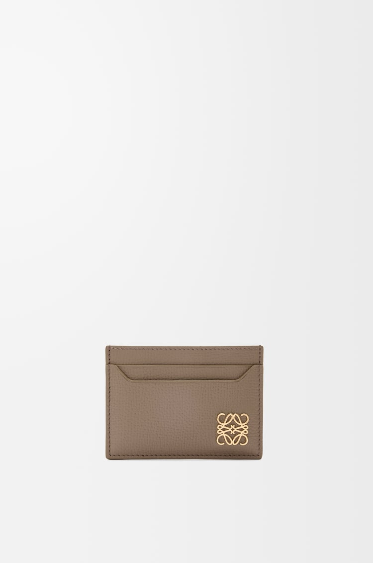 LOEWE Porte-cartes simple Anagram en cuir de veau grainé Taupe