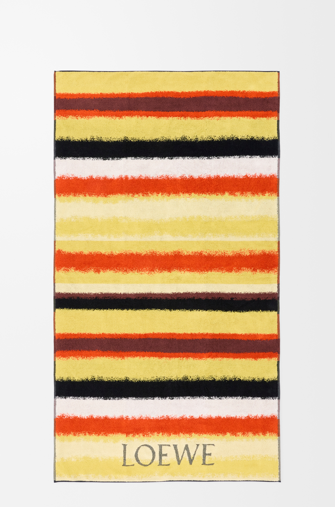 LOEWE Toalla en tejido de rizo de algodón Naranja/Multicolor