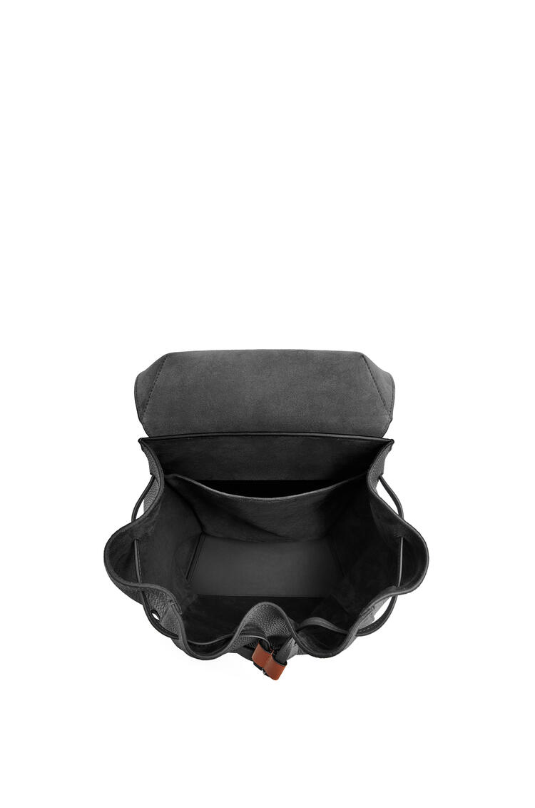 LOEWE Drawstring Backpack in grained calfskin Black