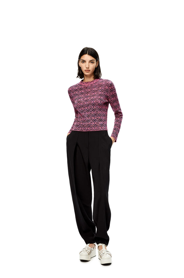 LOEWE Anagram sweater in wool Pink/Black pdp_rd