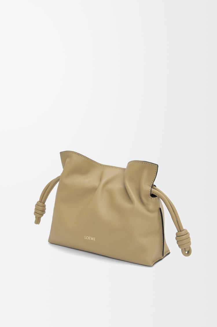 LOEWE Mini Flamenco clutch in nappa calfskin Clay Green