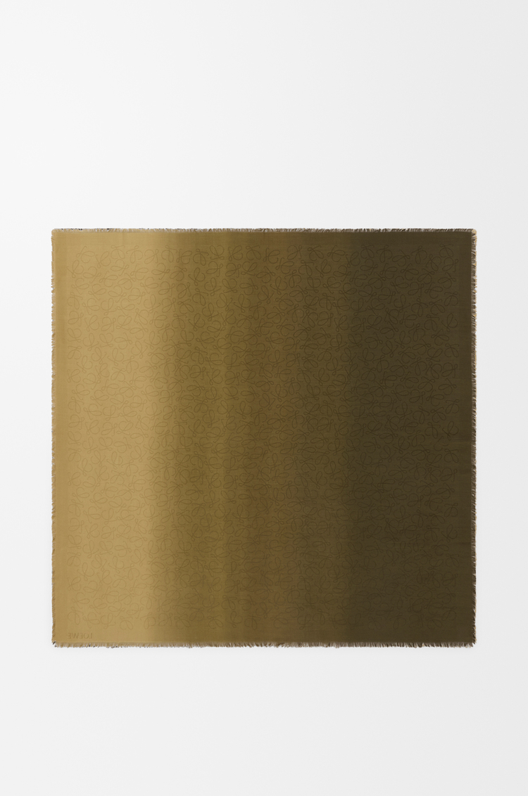 LOEWE Scarf in wool and silk Khaki Green
