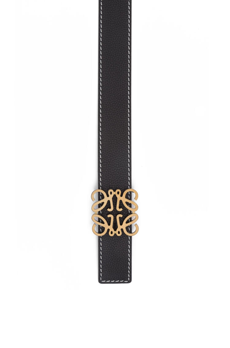 LOEWE Reversible Anagram belt in soft grained calfskin Black/Navy/Old Gold