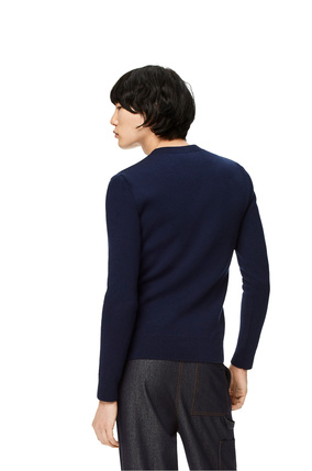 LOEWE Heart hole sweater in wool Navy Blue