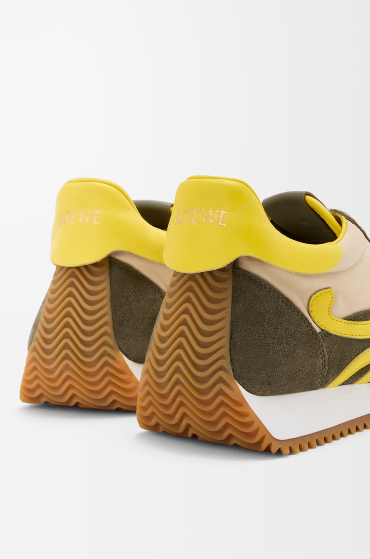 LOEWE フローランナー 2.0（ナイロン&スエード） クリーム/イエロー/オリーブグリーン