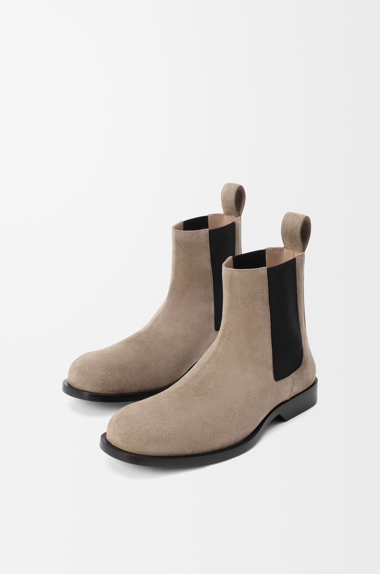 LOEWE Bobine Chelsea bootie in suede calfskin Hazelnut