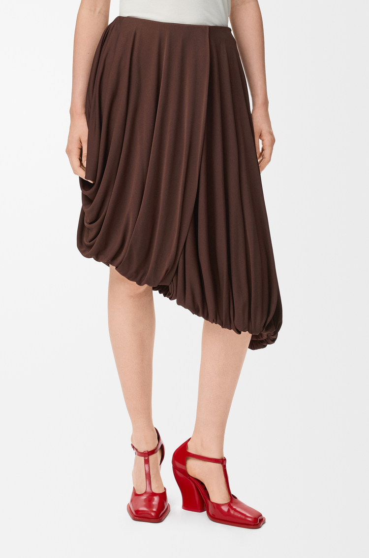 LOEWE Jupe drapée en viscose Café