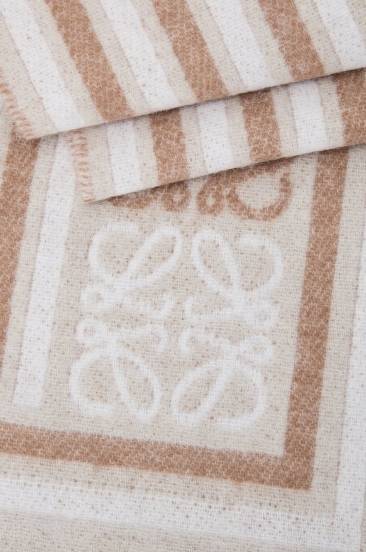 LOEWE 羊毛與喀什米爾混紡圍巾 淺米色